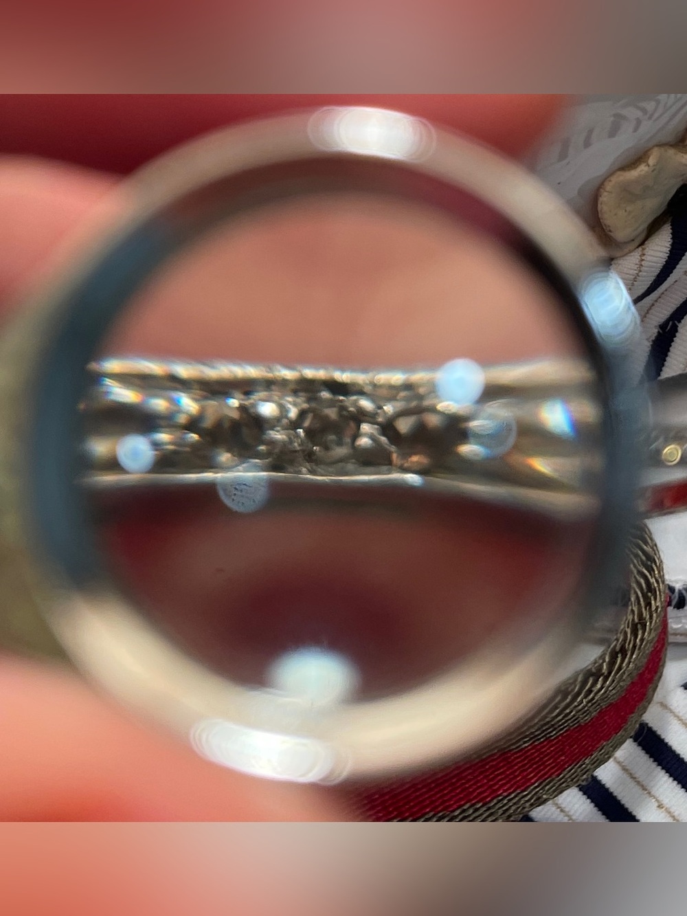 Vintage White Gold Natural Diamond Bangle - Picture 14 of 16